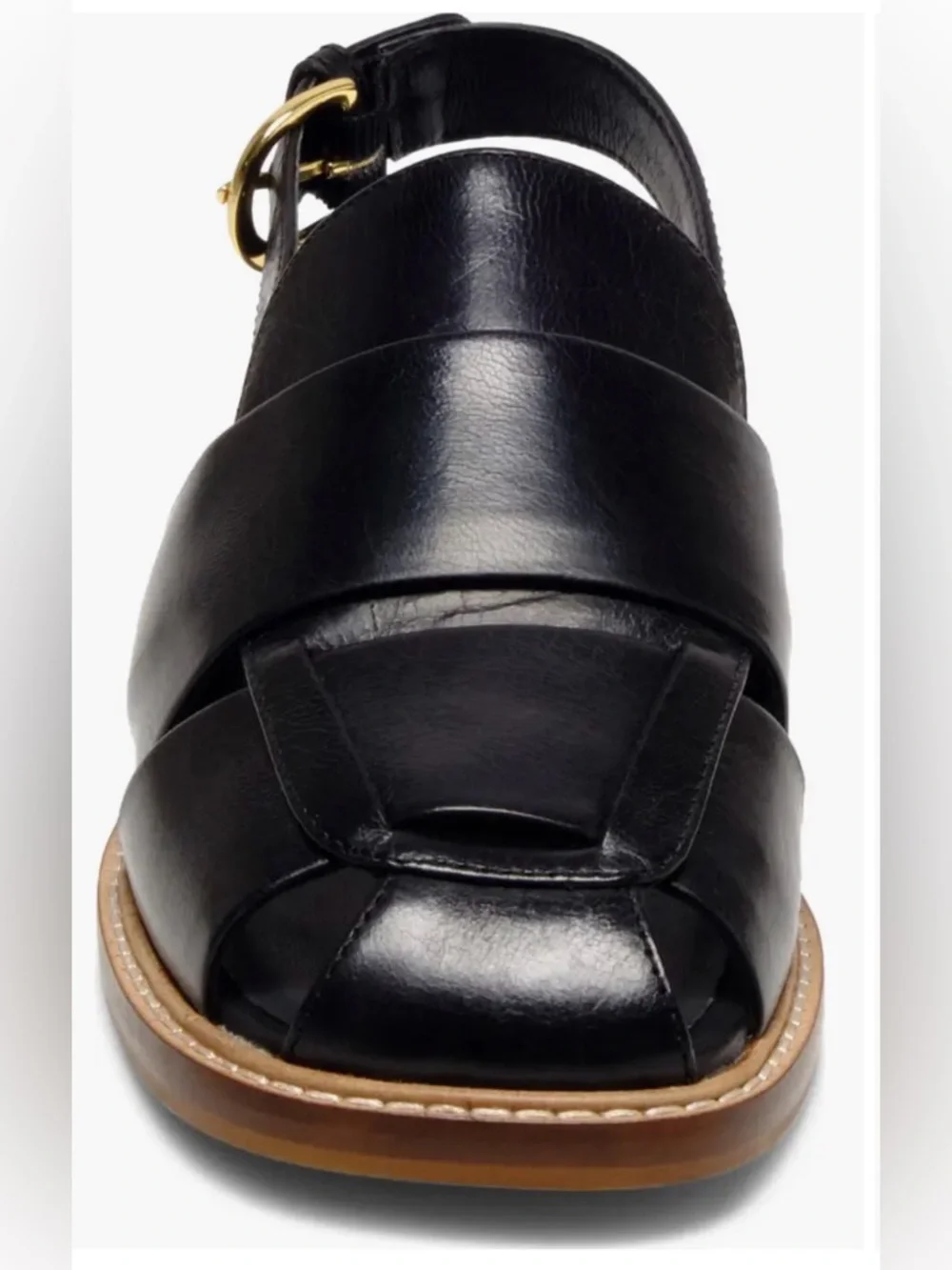 Free People Libby Square Toe Fisherman Slingback Sandals Black NWT - Picture 6 of 10